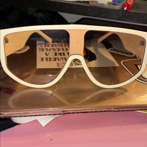 Cream Oversized Sunglasses cream color frames with beige lens